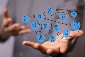 Icons of people with connections shown between them