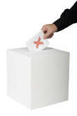 Ballot Box with hand