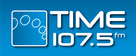 Time FM logo white on blue