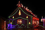 Christmas external lights on house Police