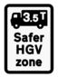 Safer Lorry Zone sign