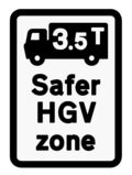 Safer Lorry Zone sign