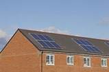 House with solar panels on roof