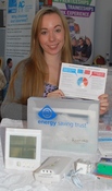 Penny Crookshank with home energy saving trust kit