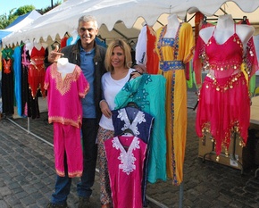 Romford Market Moroccan clothing stall