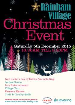 Rainham Christmas lights 2015 poster
