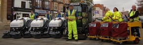 Street sweeping and chewing gum removal machines