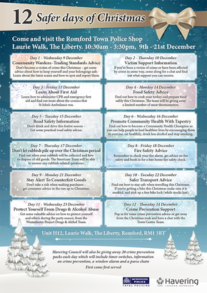 12 Safe Days of Christmas portrait poster 2015