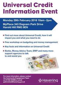 Universal Credit event 290216 poster