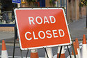 Road closure sign