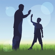 Man and boy graphic for mentoring campaign Oct 2018