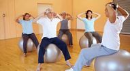 Group of older people exercising