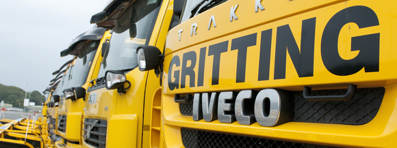 Gritting lorries in a row