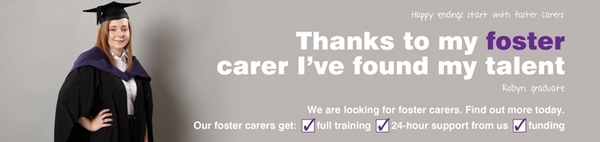 Foster with SCC banner