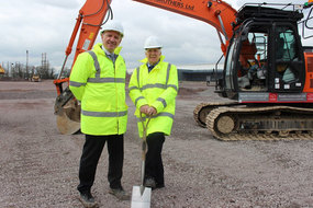 Simon Jenkins, development director at First Pannatoni (left) with county council finance leader Mike Sutherland.