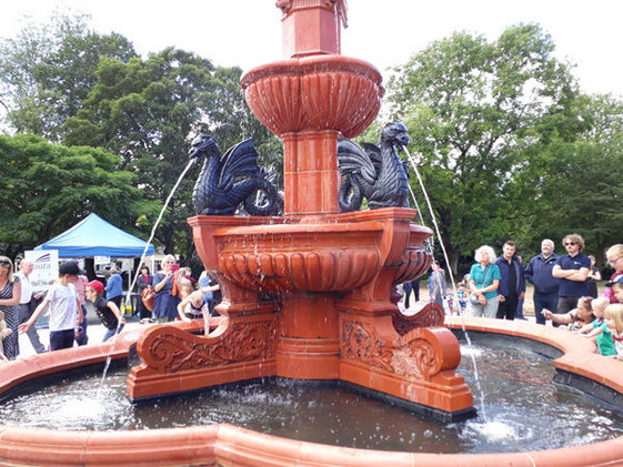 Dragon fountain in Hanley Park