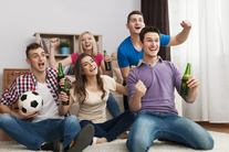 watching football on TV