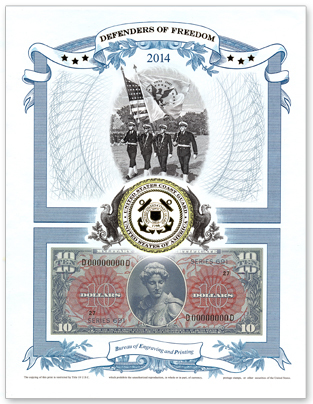 2014 Intaglio Print Defenders of Freedom 2014 Intaglio Print Defenders of Freedom Coast Guard Image