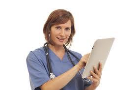 Nurse using Ipad