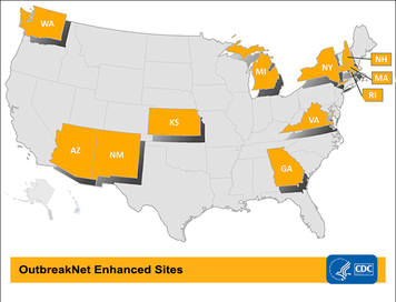 Map of OutbreakNet Enhanced Sites