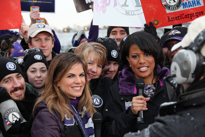Wendy Spencer with AmeriCorps members and Baltimore Mayor Stephanie Rawlings-Blake on the Today Show