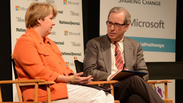 Wendy Spencer, CEO of CNCS, discusses the importance of national service for millennials with National Journal's Ron Brownstein.