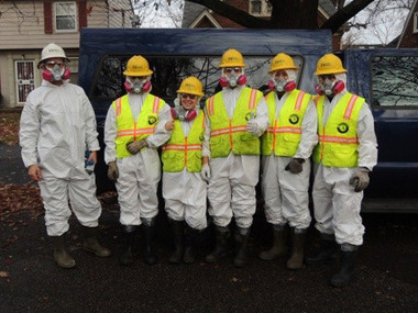 An AmeriCorps during disaster response to Michigan flooding