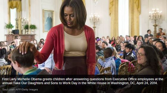 First Lady, Michelle Obama - Works Kids Day