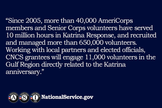 Katrina 10 Quote from White House Release