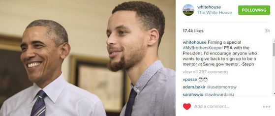 Steph Curry visits the White House to film MBK mentor PSA