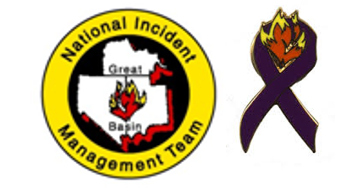 Incident team round logo and ribbon icon