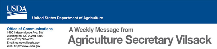 Header - A Weekly message from Agriculture Secretary Vilsack