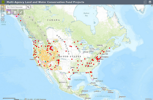 United States Forest Service LWCF projects and many other Government LWCF projects can be viewed in the new interactive map.