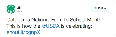 October is National Farm to School Month! This is how the @USDA is celebrating: http://shout.lt/bgnpX
