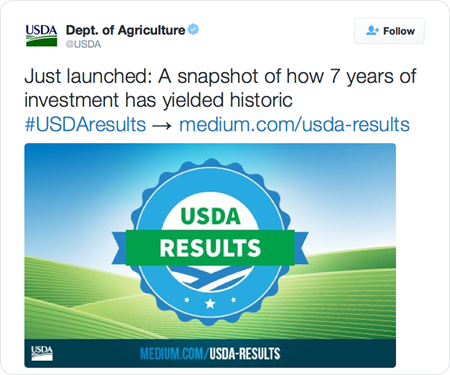 Just launched: A snapshot of how 7 years of investment has yielded historic #USDAresults → https://medium.com/usda-results  