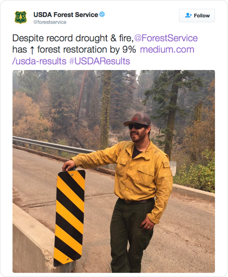 Despite record drought & fire,@ForestService has ↑ forest restoration by 9% http://www.medium.com/usda-results  #USDAResults 