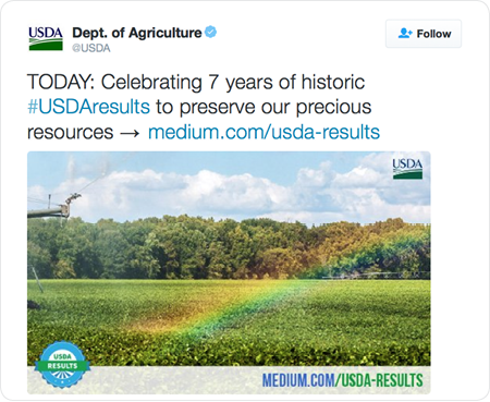 TODAY: Celebrating 7 years of historic #USDAresults to preserve our precious resources → http://www.medium.com/usda-results  