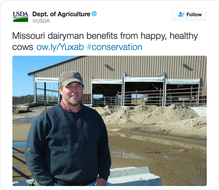 Missouri dairyman benefits from happy, healthy cows http://ow.ly/Yuxab  #conservation 