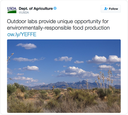 Outdoor labs provide unique opportunity for environmentally-responsible food production http://ow.ly/YEFFE