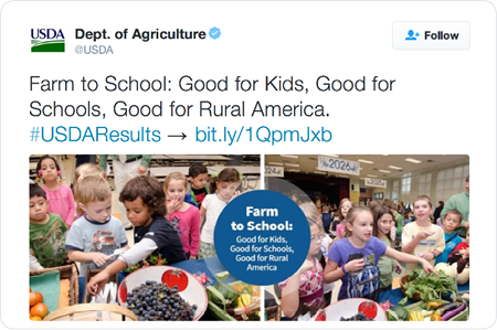 Farm to School: Good for Kids, Good for Schools, Good for Rural America. #USDAResults → http://bit.ly/1QpmJxb  