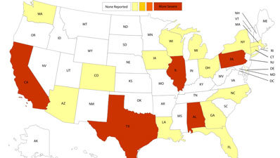 US Map of civilian fire fatalities week of 10132013