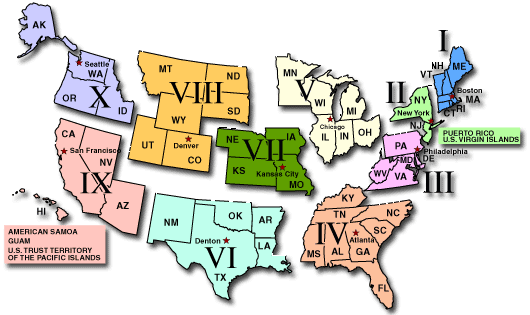 FEMA Regional Map