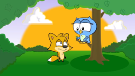 Eve the Owl and Hunter the Fox
