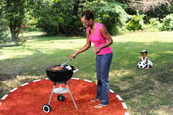 Woman grilling 