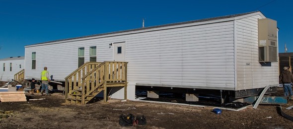 One of the 196 manufactured homes that were brought to the Pine Ridge Indian Reservation provided through the Permanent Housing Construction program