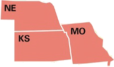 Kansas, Missouri and Nebraska