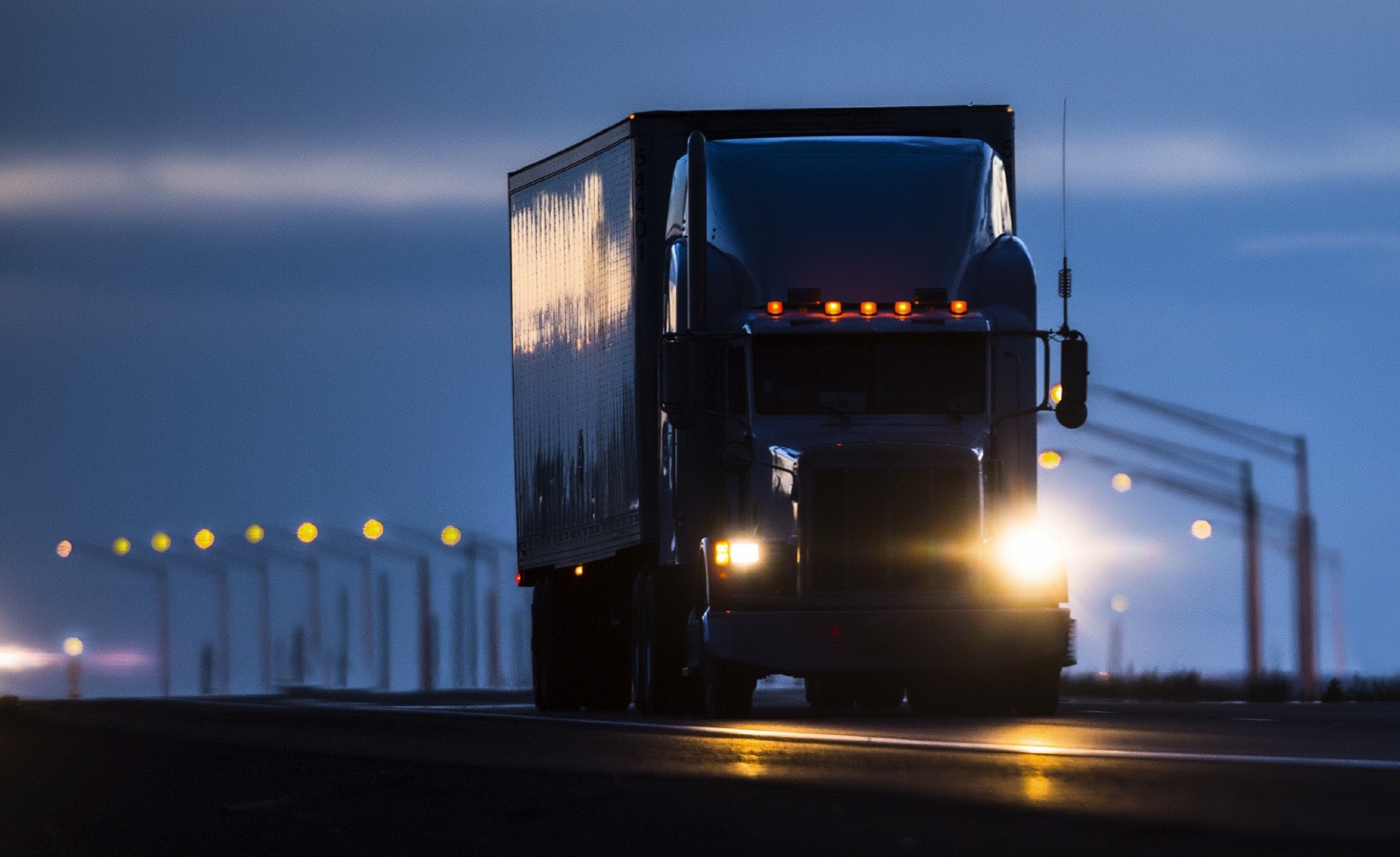 Photo of truck at night