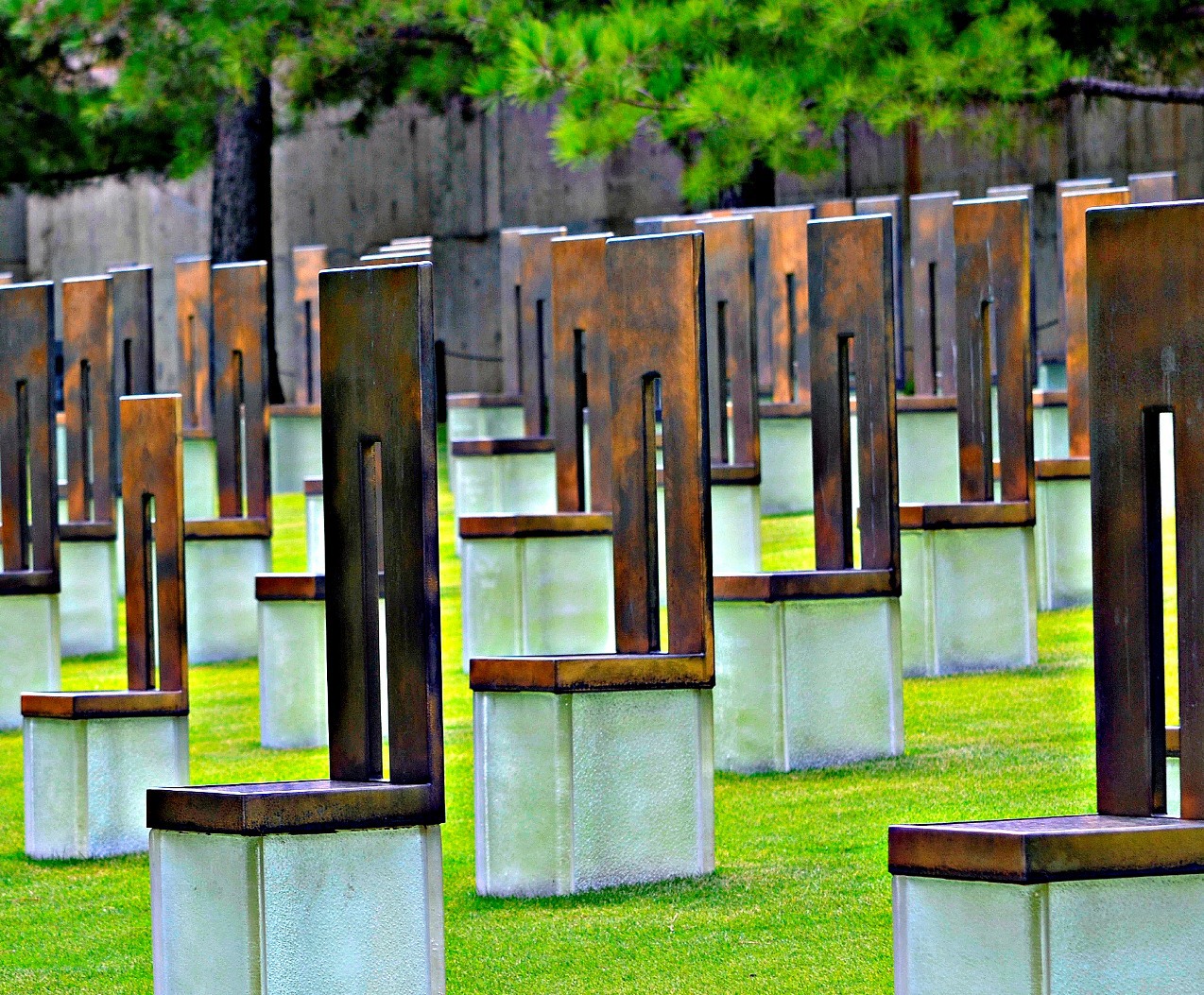 Field of empty chairs at Oklahoma City National Memorial and Museum