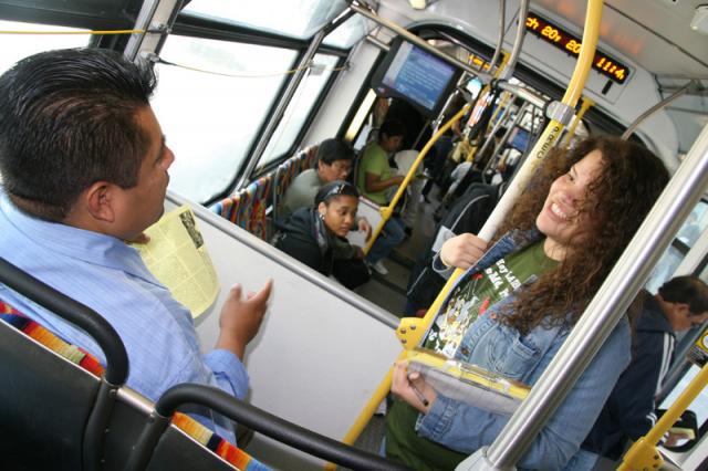 Transit bus passengers Transit bus passengers
