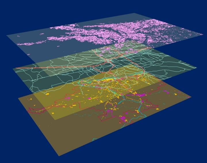 Layers of data on map